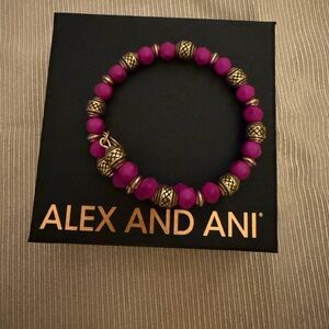 ⭐️ Alex and Ani: Fuchsia Beaded Bracelet with Gold Accents